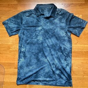 Puma Navy Striped Tie Dye Golf Polo Shirt NWOT